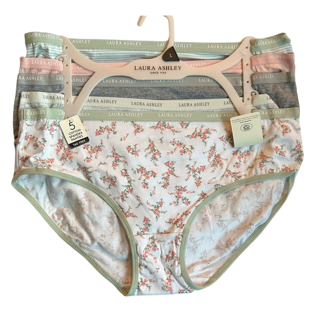 Laura Ashley Woman’s 5-Pack Underwear Floral & Solids Large